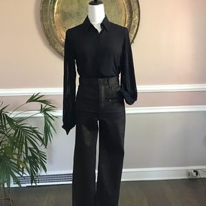 Express lace sleeve button down